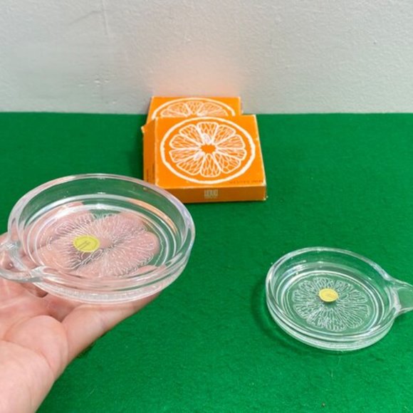 Vintage Glass Ashtray, Trinket Dish Set of 2, custom coasters/Gift for Her/Gift - Picture 6 of 10